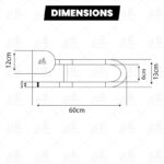 B BAGNO Foldable Hydraulic Grab Bar - Model: 8881