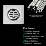 FRIZONE Floor Drain FD08 – Stainless Steel 316 (8x8cm)