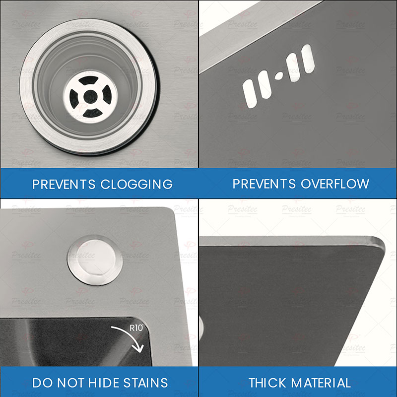 PRESITEC Premium Nano-Coated Stainless Steel Double Bowl Kitchen Sinks