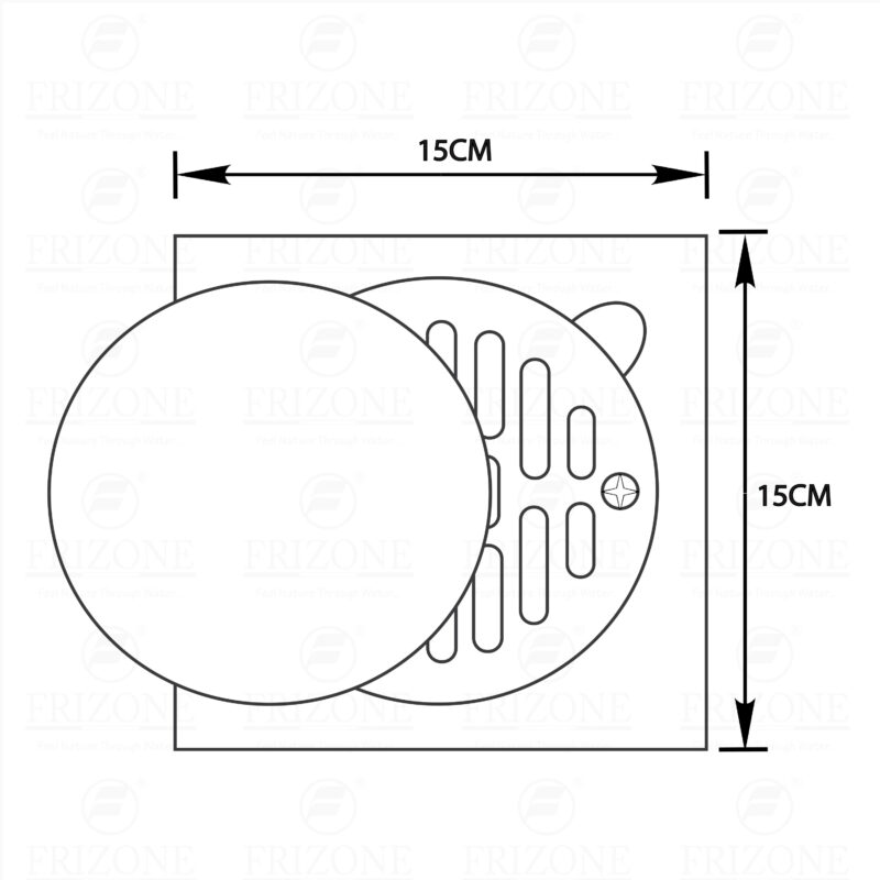 FRIZONE Stainless Steel (SS304) Floor Drain – Model FD 10 (15x15cm)