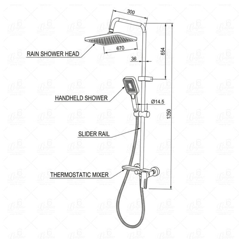 B BAGNO Shower System - 7063-2