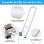 B BAGNO Premium Flip-Up Anti-Slip Grab Bar - 8865-3