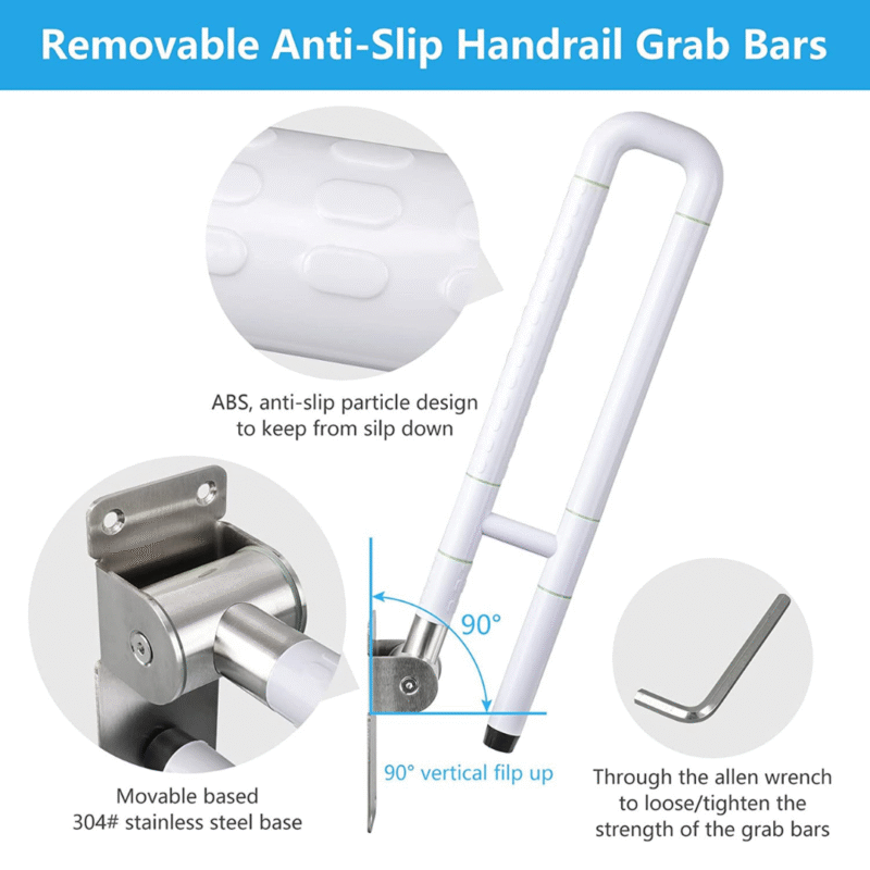 B BAGNO Premium Flip-Up Anti-Slip Grab Bar - 8865-3