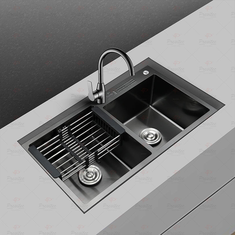 PRESITEC Premium Nano-Coated Stainless Steel Double Bowl Kitchen Sinks
