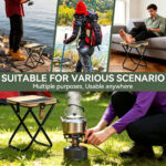 Portable Folding Camping Stool With Storage Bag, Lightweight Foldable Backpack Style Small Camp Chair, Heavy Duty Collapsible Mazar Stool For Camping Fishing Travel Hiking, 3 Colors Available