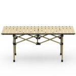 1Pc S Or L Size Options Folding Camping Table Portable Lightweight Carbon Steel Roll-up Picnic BBQ Desk With Carry Bag Heavy Duty For Outdoor Beach Backyard Party Patio Camping Hiking BBQ Picnic