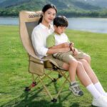 Adjustable 4-Position Reclining Camping Chair With Footrest, Breathable Honeycomb Mesh High Back Foldable Lawn Lounge Chair, Heavy Duty 240lbs Portable Beach Picnic Fishing Outdoor Fold Recliner Chair