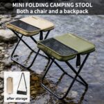 Portable Folding Camping Stool With Storage Bag, Lightweight Foldable Backpack Style Small Camp Chair, Heavy Duty Collapsible Mazar Stool For Camping Fishing Travel Hiking, 3 Colors Available