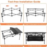 1Pc Folding Camping Table Portable Aluminum Roll-up Picnic BBQ Desk With Carrying Bag Heavy Duty Outdoor Beach Backyard Party Patio