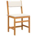 3-piece balcony furniture set with cushions, solid acacia wood