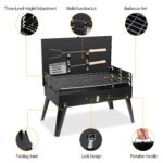 1Pc 17.32x10.63x8.27in Portable Charcoal Grill For Spring Summer Outdoor Activities Foldable BBQ Suitcase Grill Shelf For Outdoor Camping Picnics Garden Grilling Fedex Shipping