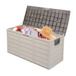 75gal 130lb Brown Plastic Patio Storage Box