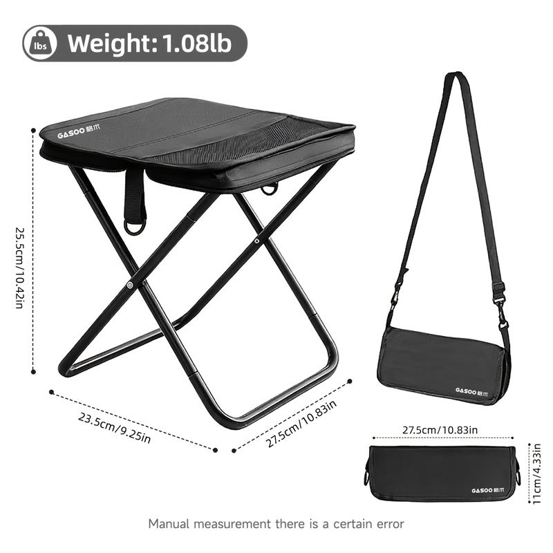 Portable Folding Camping Stool With Storage Bag, Lightweight Foldable Backpack Style Small Camp Chair, Heavy Duty Collapsible Mazar Stool For Camping Fishing Travel Hiking, 3 Colors Available
