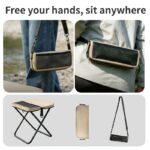 Portable Folding Camping Stool With Storage Bag, Lightweight Foldable Backpack Style Small Camp Chair, Heavy Duty Collapsible Mazar Stool For Camping Fishing Travel Hiking, 3 Colors Available