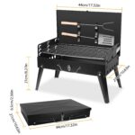 1Pc 17.32x10.63x8.27in Portable Charcoal Grill For Spring Summer Outdoor Activities Foldable BBQ Suitcase Grill Shelf For Outdoor Camping Picnics Garden Grilling Fedex Shipping