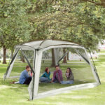 12 x 12 Screen House, UV50+ Screen Tent with 2 Doors & Carry Bag for Outdoor Camping Activities, Easy Setup, White