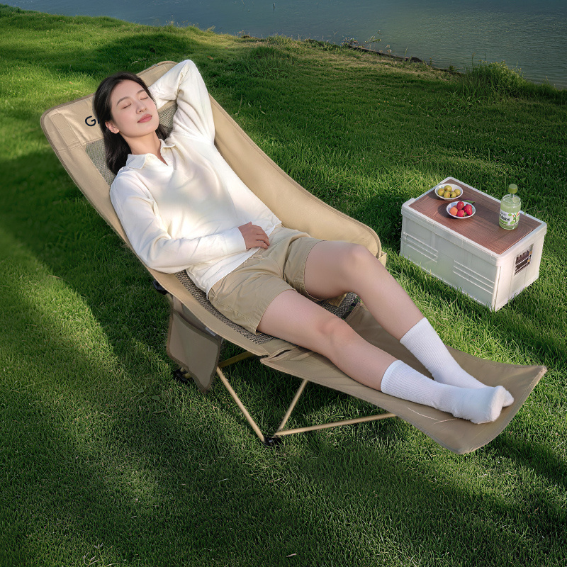 Adjustable 4-Position Reclining Camping Chair With Footrest, Breathable Honeycomb Mesh High Back Foldable Lawn Lounge Chair, Heavy Duty 240lbs Portable Beach Picnic Fishing Outdoor Fold Recliner Chair