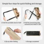 Portable Folding Camping Stool With Storage Bag, Lightweight Foldable Backpack Style Small Camp Chair, Heavy Duty Collapsible Mazar Stool For Camping Fishing Travel Hiking, 3 Colors Available