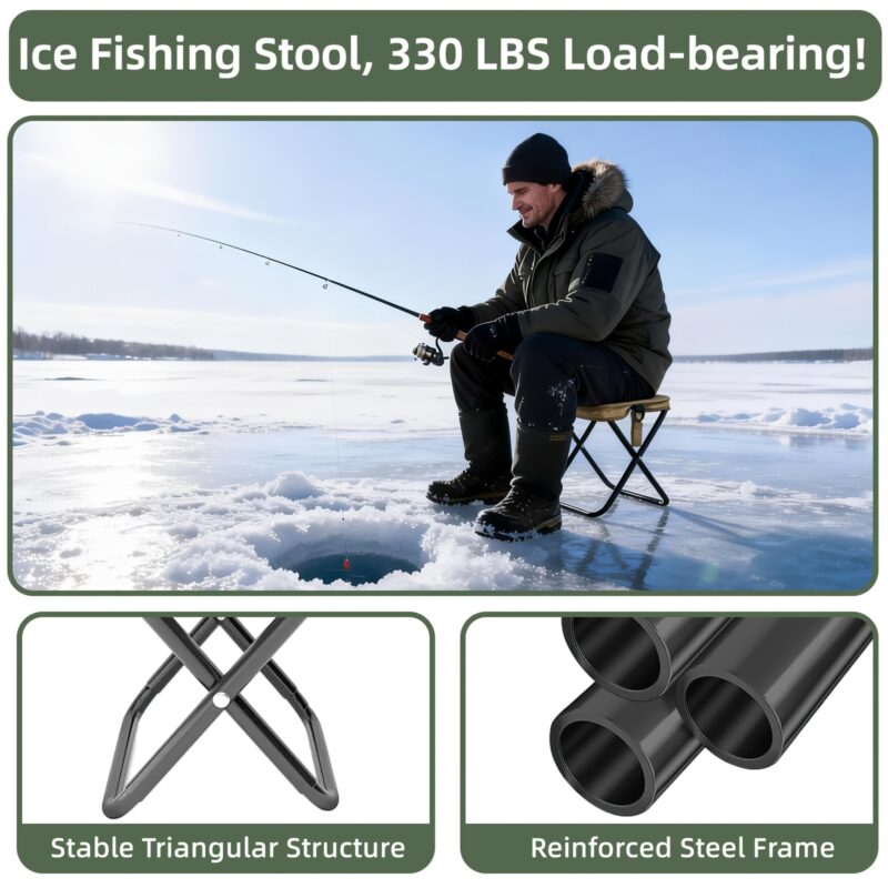Portable Folding Camping Stool With Storage Bag, Lightweight Foldable Backpack Style Small Camp Chair, Heavy Duty Collapsible Mazar Stool For Camping Fishing Travel Hiking, 3 Colors Available