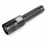 Rechargeable White Laser Zoomable Battery Display LED Flashlight W5254A Black 2000LM For Camping Outdoor Emergency