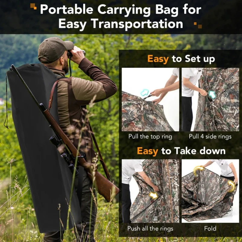 Share 5-IN-1 Detachable Hunting Blind For 2-3 Person Camouflage Pop Up Tent W Skylight