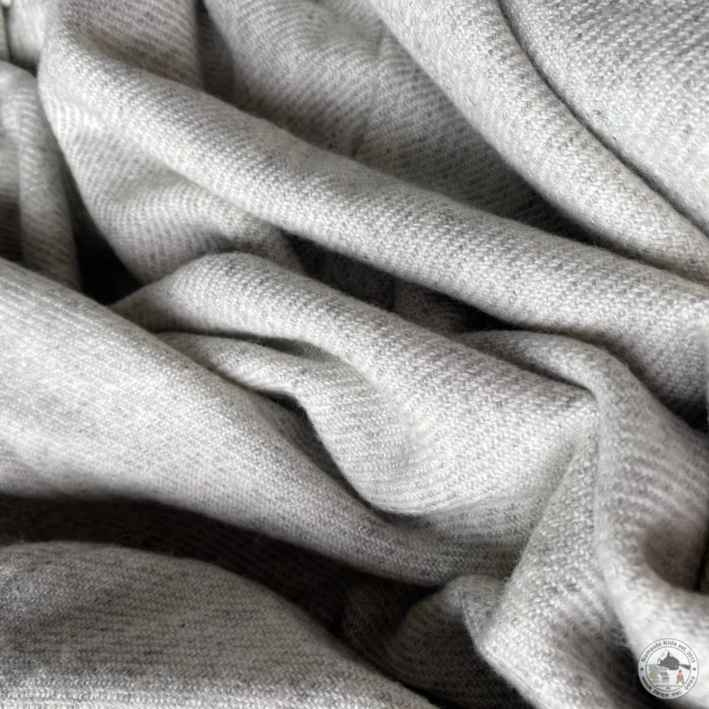Cashmere Throw Blanket Ama Handwoven Nepal Gray King Size 85x109 in