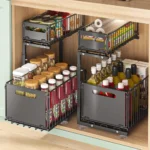 1/2PCS Pull Out Cabinet Organizer Adjustable Kitchen Storage Rack Under Sink Org