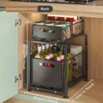 1/2PCS Pull Out Cabinet Organizer Adjustable Kitchen Storage Rack Under Sink Org